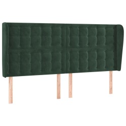 vidaXL Kopfteil mit Ohren Dunkelgrün 203x23x118/128 cm Samt