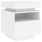 vidaXL Nachttisch mit LED-Leuchten Weiß 40x39x48,5 cm vidaXL Nachttisch mit LED-Leuchten Weiß 40x39x48,5 cm
