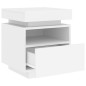 vidaXL Nachttisch mit LED-Leuchten Weiß 40x39x48,5 cm vidaXL Nachttisch mit LED-Leuchten Weiß 40x39x48,5 cm