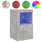 vidaXL Beistellschrank mit LED-Leuchten Betongrau Holzwerkstoff vidaXL Beistellschrank mit LED-Leuchten Betongrau Holzwerkstoff