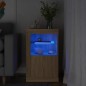 vidaXL Beistellschrank mit LED-Leuchten Sonoma Eiche Holzwerkstoff vidaXL Beistellschrank mit LED-Leuchten Sonoma Eiche Holzwerkstoff