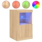 vidaXL Beistellschrank mit LED-Leuchten Sonoma Eiche Holzwerkstoff vidaXL Beistellschrank mit LED-Leuchten Sonoma Eiche Holzwerkstoff