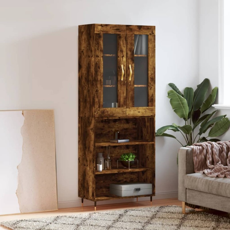 Highboard Räuchereiche 69,5x34x180 cm Holzwerkstoff Highboard Räuchereiche 69,5x34x180 cm Holzwerkstoff