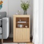 vidaXL Beistellschrank mit LED-Leuchten Sonoma Eiche Holzwerkstoff vidaXL Beistellschrank mit LED-Leuchten Sonoma Eiche Holzwerkstoff