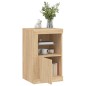 vidaXL Beistellschrank mit LED-Leuchten Sonoma Eiche Holzwerkstoff vidaXL Beistellschrank mit LED-Leuchten Sonoma Eiche Holzwerkstoff