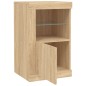 vidaXL Beistellschrank mit LED-Leuchten Sonoma Eiche Holzwerkstoff vidaXL Beistellschrank mit LED-Leuchten Sonoma Eiche Holzwerkstoff