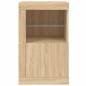 vidaXL Beistellschrank mit LED-Leuchten Sonoma Eiche Holzwerkstoff vidaXL Beistellschrank mit LED-Leuchten Sonoma Eiche Holzwerkstoff