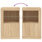 vidaXL Beistellschrank mit LED-Leuchten Sonoma Eiche Holzwerkstoff vidaXL Beistellschrank mit LED-Leuchten Sonoma Eiche Holzwerkstoff