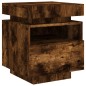 vidaXL Nachttisch mit LED-Leuchten Räuchereiche 40x39x48,5 cm vidaXL Nachttisch mit LED-Leuchten Räuchereiche 40x39x48,5 cm