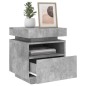 vidaXL Nachttisch mit LED-Leuchten Betongrau 40x39x48,5 cm vidaXL Nachttisch mit LED-Leuchten Betongrau 40x39x48,5 cm