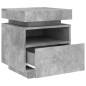 vidaXL Nachttisch mit LED-Leuchten Betongrau 40x39x48,5 cm vidaXL Nachttisch mit LED-Leuchten Betongrau 40x39x48,5 cm