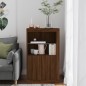 vidaXL Beistellschrank mit LED-Leuchten Braun Eiche Holzwerkstoff vidaXL Beistellschrank mit LED-Leuchten Braun Eiche Holzwerkstoff