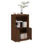 vidaXL Beistellschrank mit LED-Leuchten Braun Eiche Holzwerkstoff vidaXL Beistellschrank mit LED-Leuchten Braun Eiche Holzwerkstoff