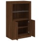 vidaXL Beistellschrank mit LED-Leuchten Braun Eiche Holzwerkstoff vidaXL Beistellschrank mit LED-Leuchten Braun Eiche Holzwerkstoff