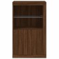 vidaXL Beistellschrank mit LED-Leuchten Braun Eiche Holzwerkstoff vidaXL Beistellschrank mit LED-Leuchten Braun Eiche Holzwerkstoff