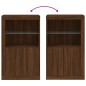 vidaXL Beistellschrank mit LED-Leuchten Braun Eiche Holzwerkstoff vidaXL Beistellschrank mit LED-Leuchten Braun Eiche Holzwerkstoff