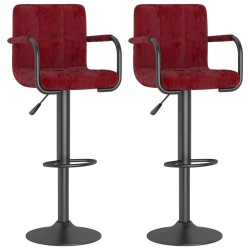vidaXL Barhocker 2 Stk. Weinrot Samt 