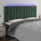 vidaXL LED Kopfteil Dunkelgrün 200x5x118/128 cm Samt