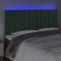 vidaXL LED Kopfteil Dunkelgrün 200x5x118/128 cm Samt