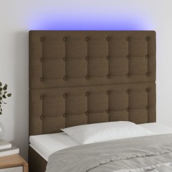 vidaXL LED Kopfteil Dunkelbraun 90x5x118/128 cm Stoff