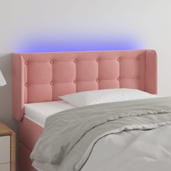 vidaXL LED Kopfteil Rosa 103x16x78/88 cm Samt