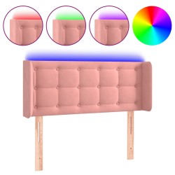 vidaXL LED Kopfteil Rosa 103x16x78/88 cm Samt
