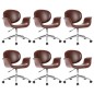 vidaXL Drehbare Esszimmerstühle 6 Stk. Kunstleder Braun vidaXL Drehbare Esszimmerstühle 6 Stk. Kunstleder Braun