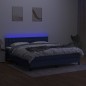 vidaXL Boxspringbett mit Matratze & LED Blau 160x200 cm Stoff vidaXL Boxspringbett mit Matratze & LED Blau 160x200 cm Stoff