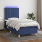 vidaXL Boxspringbett mit Matratze & LED Blau 80x200 cm Stoff vidaXL Boxspringbett mit Matratze & LED Blau 80x200 cm Stoff