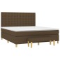 vidaXL Boxspringbett mit Matratze Dunkelbraun 180x200 cm Stoff vidaXL Boxspringbett mit Matratze Dunkelbraun 180x200 cm Stoff