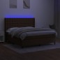 vidaXL Boxspringbett mit Matratze & LED Dunkelbraun 180x200 cm Stoff vidaXL Boxspringbett mit Matratze & LED Dunkelbraun 180x200 cm Stoff