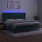 vidaXL Boxspringbett mit Matratze & LED Dunkelgrün 200x200 cm Samt vidaXL Boxspringbett mit Matratze & LED Dunkelgrün 200x200 cm Samt
