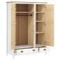 vidaXL Kleiderschrank mit 3 Türen Hill Weiß 127x50x170 cm Kiefernholz vidaXL Kleiderschrank mit 3 Türen Hill Weiß 127x50x170 cm Kiefernholz