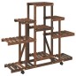vidaXL Blumenständer mit Rollen 110x25x101 cm Massivholz Tanne vidaXL Blumenständer mit Rollen 110x25x101 cm Massivholz Tanne