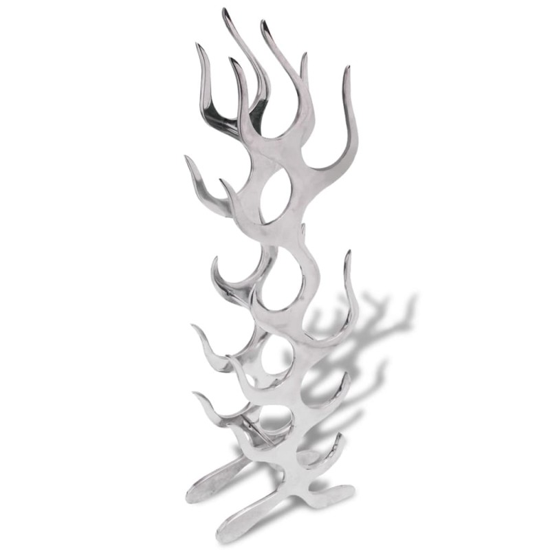 vidaXL Weinregal Flammenform Aluminium Silber 9 Flaschen vidaXL Weinregal Flammenform Aluminium Silber 9 Flaschen