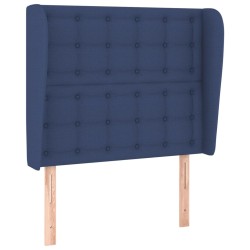 vidaXL Kopfteil mit Ohren Blau 83x23x118/128 cm Stoff