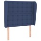 vidaXL Kopfteil mit Ohren Blau 83x23x118/128 cm Stoff vidaXL Kopfteil mit Ohren Blau 83x23x118/128 cm Stoff