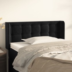 vidaXL Kopfteil mit Ohren Schwarz 103x16x78/88 cm Samt