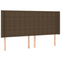 vidaXL Kopfteil mit Ohren Dunkelbraun 183x16x118/128 cm Stoff