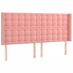 vidaXL Kopfteil mit Ohren Rosa 163x16x118/128 cm Samt
