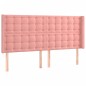 vidaXL Kopfteil mit Ohren Rosa 163x16x118/128 cm Samt vidaXL Kopfteil mit Ohren Rosa 163x16x118/128 cm Samt