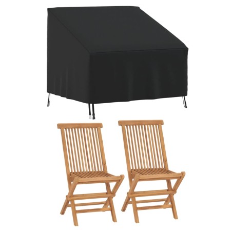vidaXL Abdeckung für Gartensessel Schwarz 96x79x49/74 cm 420D Oxford