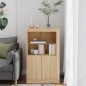 vidaXL Beistellschrank mit LED-Leuchten Sonoma-Eiche Holzwerkstoff vidaXL Beistellschrank mit LED-Leuchten Sonoma-Eiche Holzwerkstoff