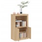 vidaXL Beistellschrank mit LED-Leuchten Sonoma-Eiche Holzwerkstoff vidaXL Beistellschrank mit LED-Leuchten Sonoma-Eiche Holzwerkstoff