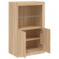 vidaXL Beistellschrank mit LED-Leuchten Sonoma-Eiche Holzwerkstoff vidaXL Beistellschrank mit LED-Leuchten Sonoma-Eiche Holzwerkstoff