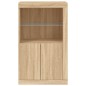 vidaXL Beistellschrank mit LED-Leuchten Sonoma-Eiche Holzwerkstoff vidaXL Beistellschrank mit LED-Leuchten Sonoma-Eiche Holzwerkstoff