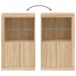 vidaXL Beistellschrank mit LED-Leuchten Sonoma-Eiche Holzwerkstoff vidaXL Beistellschrank mit LED-Leuchten Sonoma-Eiche Holzwerkstoff