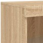 vidaXL Beistellschrank mit LED-Leuchten Sonoma-Eiche Holzwerkstoff vidaXL Beistellschrank mit LED-Leuchten Sonoma-Eiche Holzwerkstoff