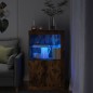 vidaXL Beistellschrank mit LED-Leuchten Räuchereiche Holzwerkstoff vidaXL Beistellschrank mit LED-Leuchten Räuchereiche Holzwerkstoff