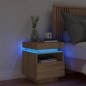 vidaXL Nachttisch mit LED-Leuchten Sonoma-Eiche 40x39x48,5 cm vidaXL Nachttisch mit LED-Leuchten Sonoma-Eiche 40x39x48,5 cm